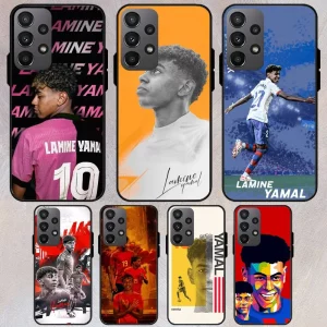 coque de téléphone l lamine football y christal, pour samsung galaxy s22 s23 s24 s30 note 20 10 plus lite fe ultra shell
