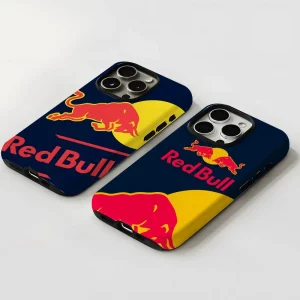coque de téléphone avec logo rouge b bulls, étui rigide pour iphone 16 15 14 13 12 11 pro max x xr xsmax 7 8 plus, film brillant